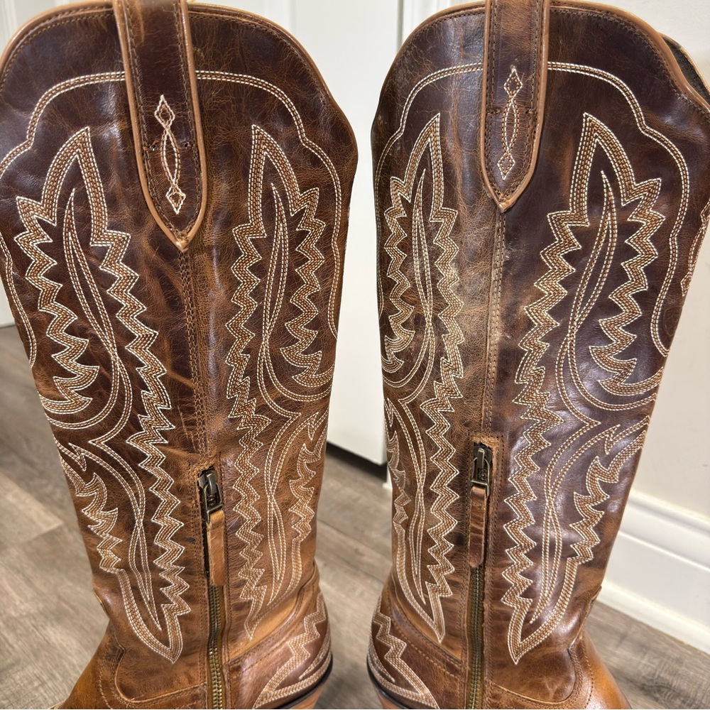Ariat Casanova X Toe Western Cowboy Leather Boots in Shades of Grain - Picture 7 of 14